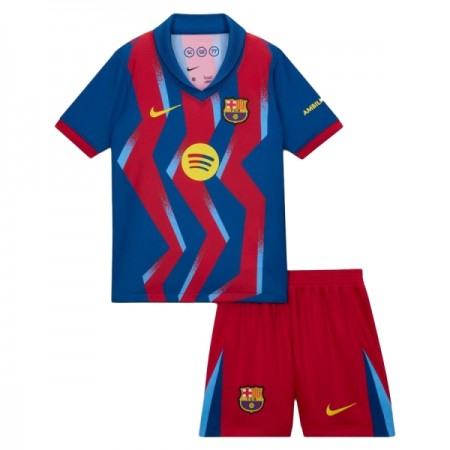 Jalkapallo Peliasut FC Barcelona Lasten Neljäs Pelipaita 2025-26 Lyhythihainen